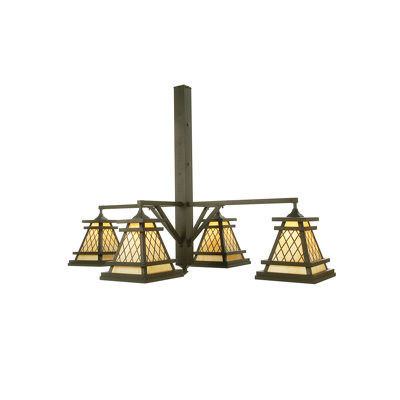 Lustre carré pour îlot de cuisine à 4 lumières Wilson Chandelier