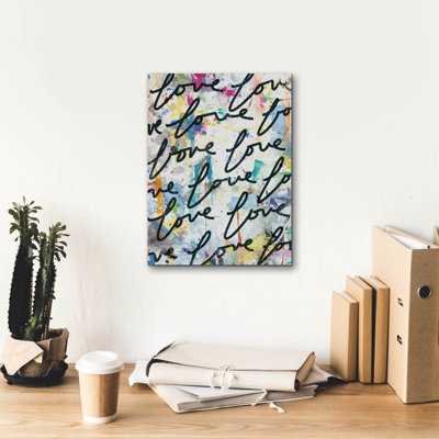 Epic Graffiti 'Lots Of Love 1'  by Kent Youngstrom Canvas Wall Art, 12" x 16"