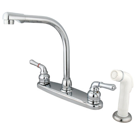 Kingston Brass Magellan High Arch Kitchen Faucet with Sprayer & Reviews ...