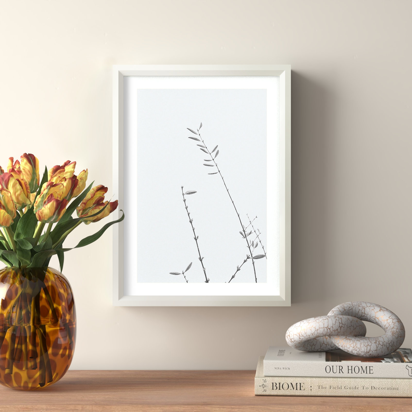 Retro Tennessee Botanical No 3 Photo Print, White, 17" H x 12" W x 2" D