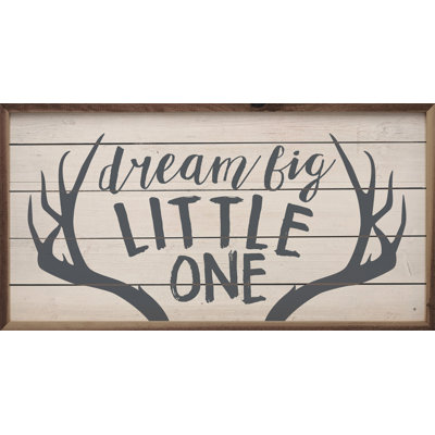 Dream Big Little One Antlers Whitewash