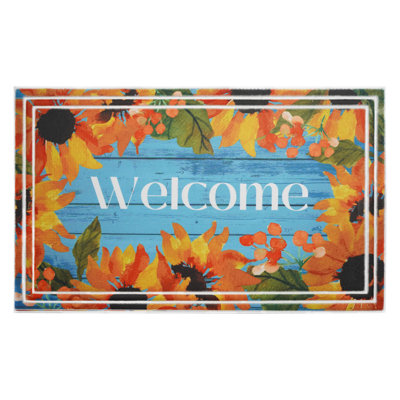 Sunflower Welcome Multi-Colored 18 in. x 30 in. Doormat