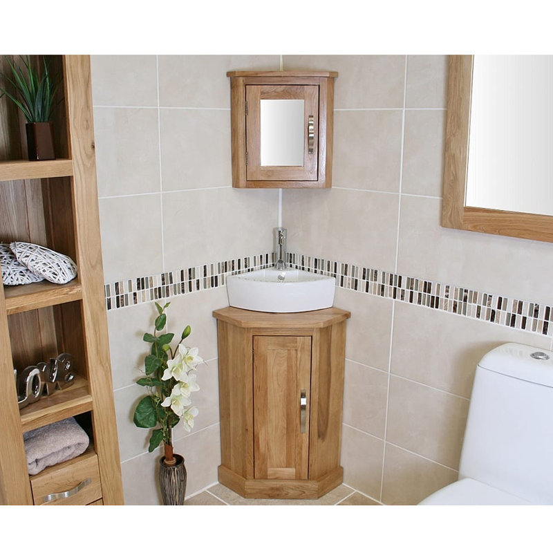 Courville 390mm Single Bathroom Vanity with Vessel Ceramic Basin, Oak