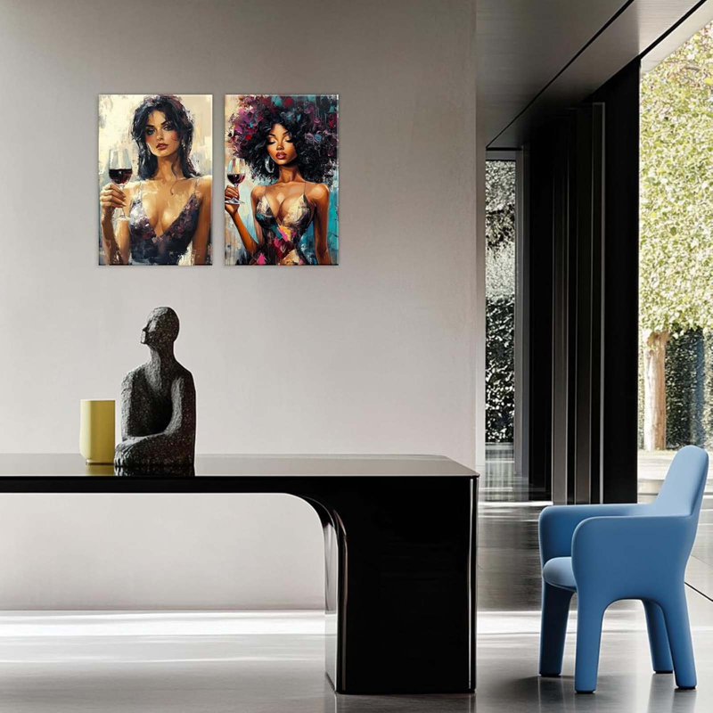 2 Piece Wrapped Canvas Wall Art, 60 cm H x 40 cm W