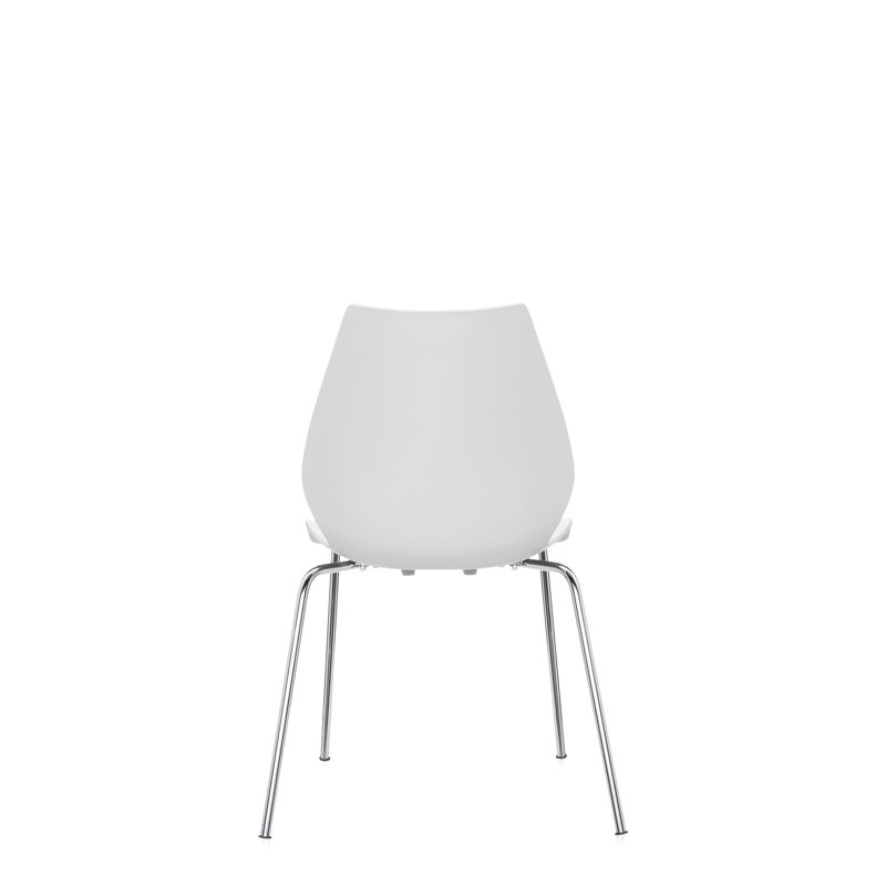 Maui Chair by Vico Magistretti, Zinc White, Chrome Steel