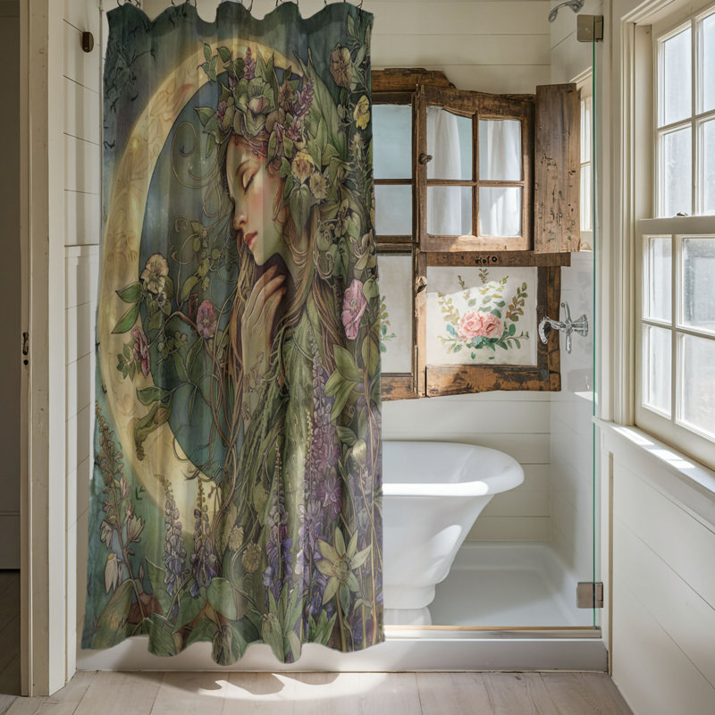 Rideau de douche standard 1 pièce Enchanted Tale Trail, H 74 po x l 71 po