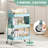 3 Tier Rolling Cart with DIY Hanging Board, Metal Rolling Utility Cart with Wheels Handles Baskets Hooks, Rolling Storage Cart-122550284
