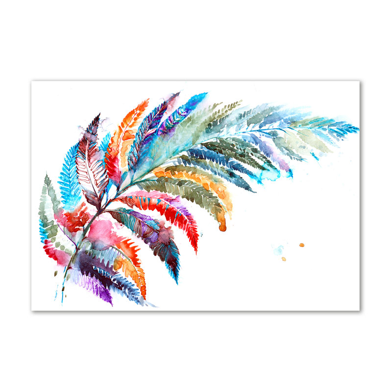 Colourful Feather - Wrapped Canvas Print