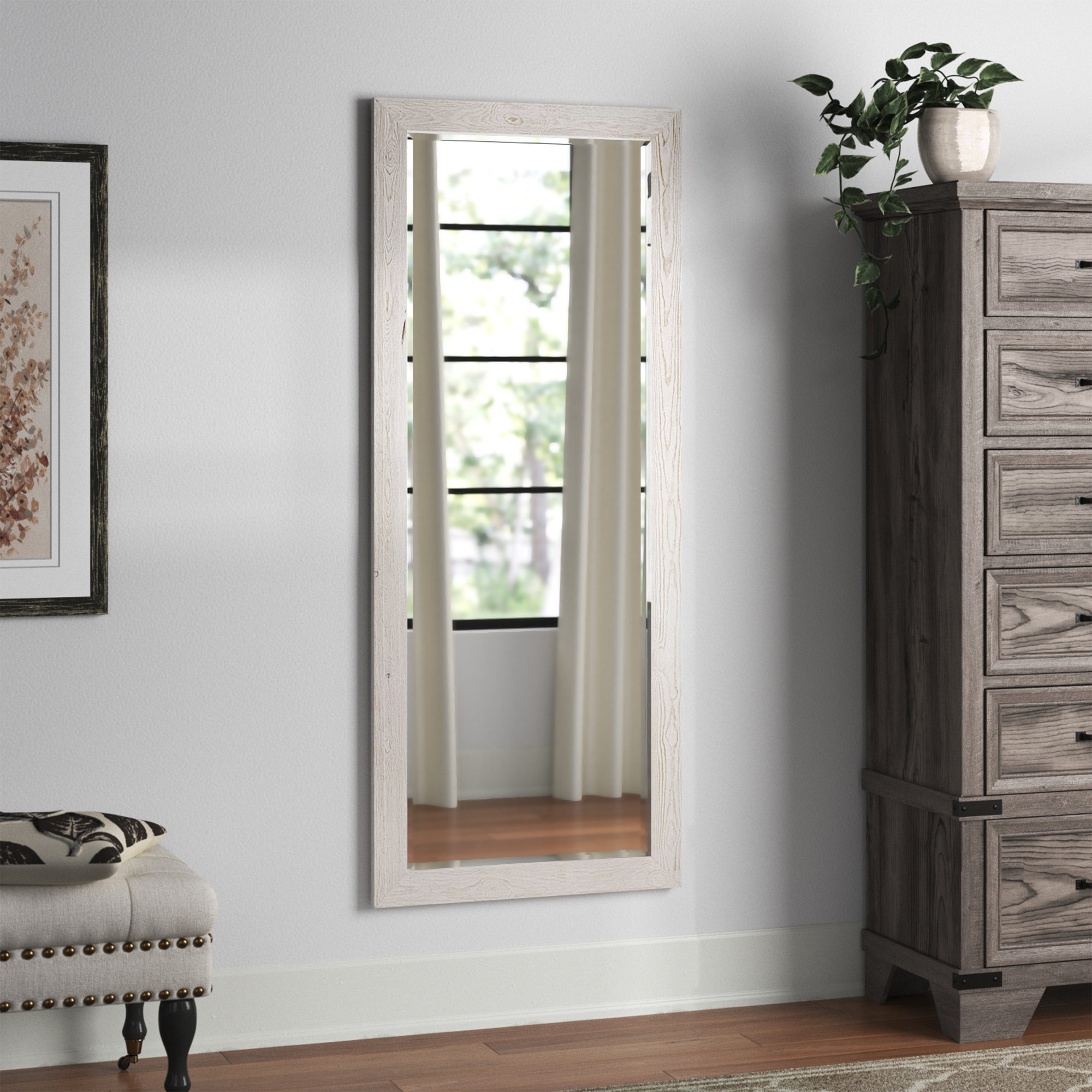 Three Posts™ Lacayo Rectangle Solid Wood Wall Mirror  Reviews Wayfair
