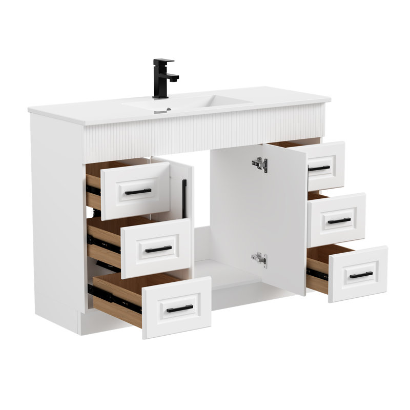 Meuble-lavabo autoportant de 48 pouces avec lavabo intégré