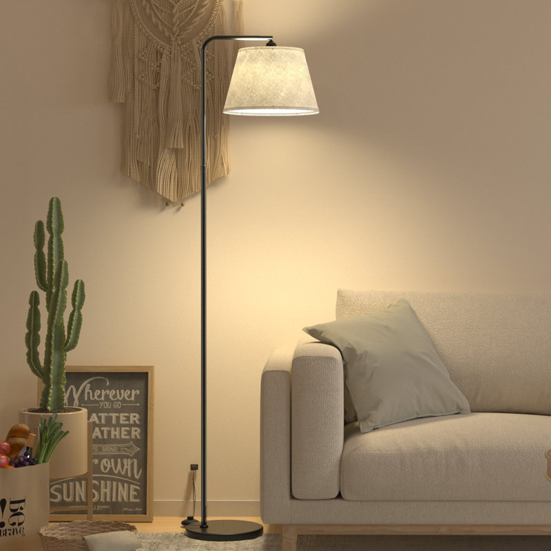 67" Arched Floor Lamp with 12W Three Color Temperature Blub for Living Room Bed Room