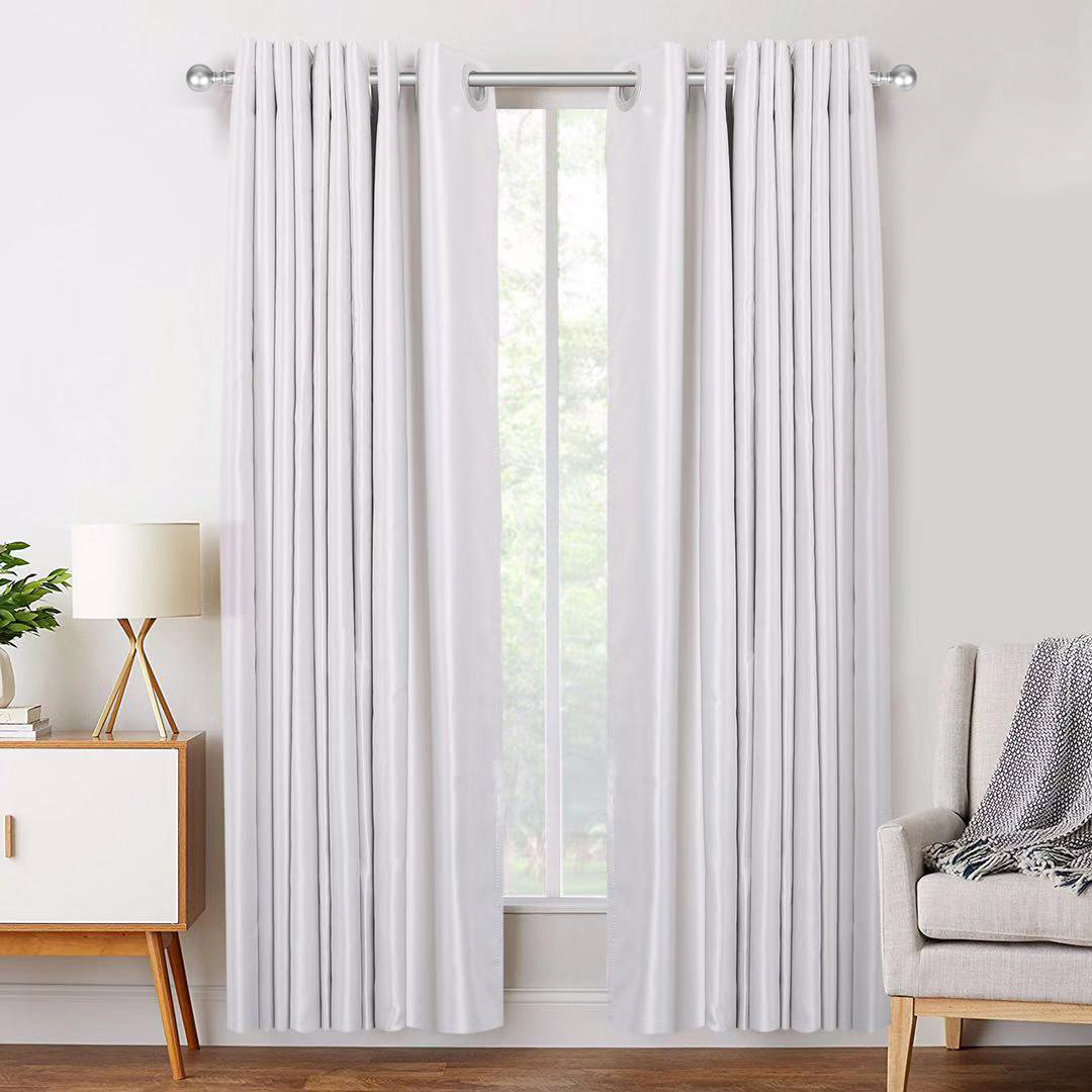 Adjustable Metal Single Curtain Rod, 28" - 48", Nickel