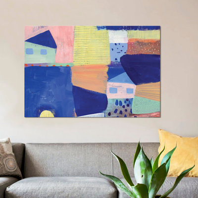 « blue houses », reproduction d’art sur toile