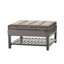 Table basse avec repose-pieds avec rangement, repose-pieds carré avec rangement et support inférieur, table basse avec repose-pieds capitonné et rembourré