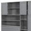 Armoire-lit moderne avec garde-robe et tablettes de rangement, tablettes à DEL à 5 niveaux, armoires suspendues-1791145807