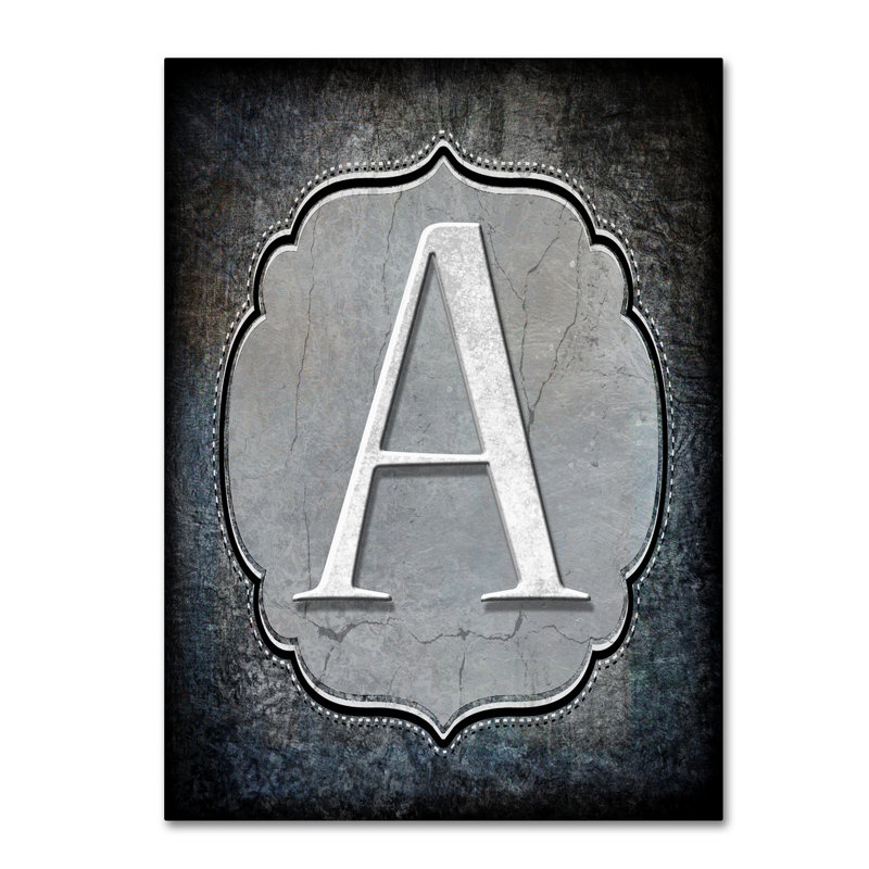 « letter a », art textuel sur toile tendue, H 32 po x l 24 po x P 2 po