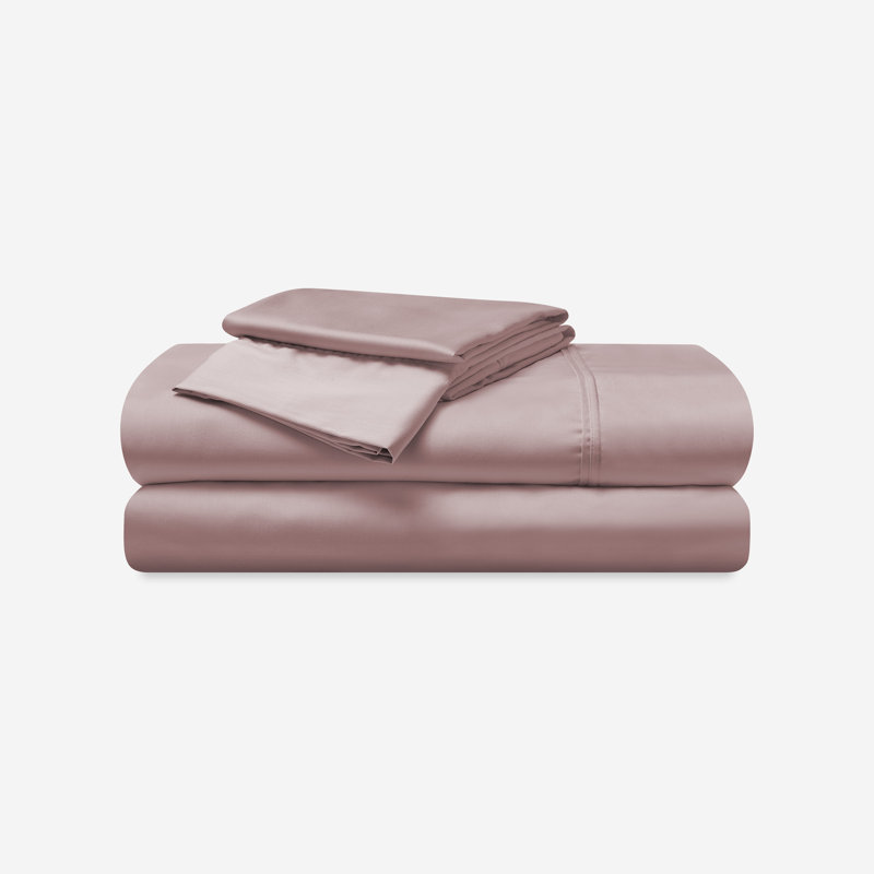 Bedgear Hyper-Cotton Sheet Set - Quick Dry - Breathable - Silky Smooth Sheets, Split King Sheet Set with 2 Pillowcases, Blush