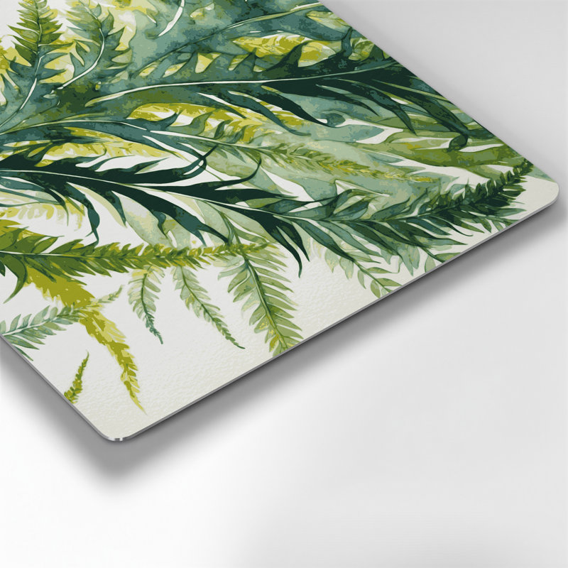 Art mural en métal Botanical Pteris Fern, H 96 po x l 96 po x P 0,05 po