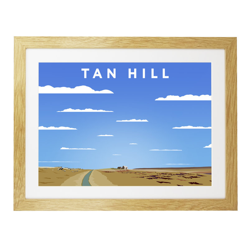 Tan Hill by Richard O'Neil - Print, Oak Wood Frame, 33.5 cm H x 43.5 cm W x 2.2 cm D