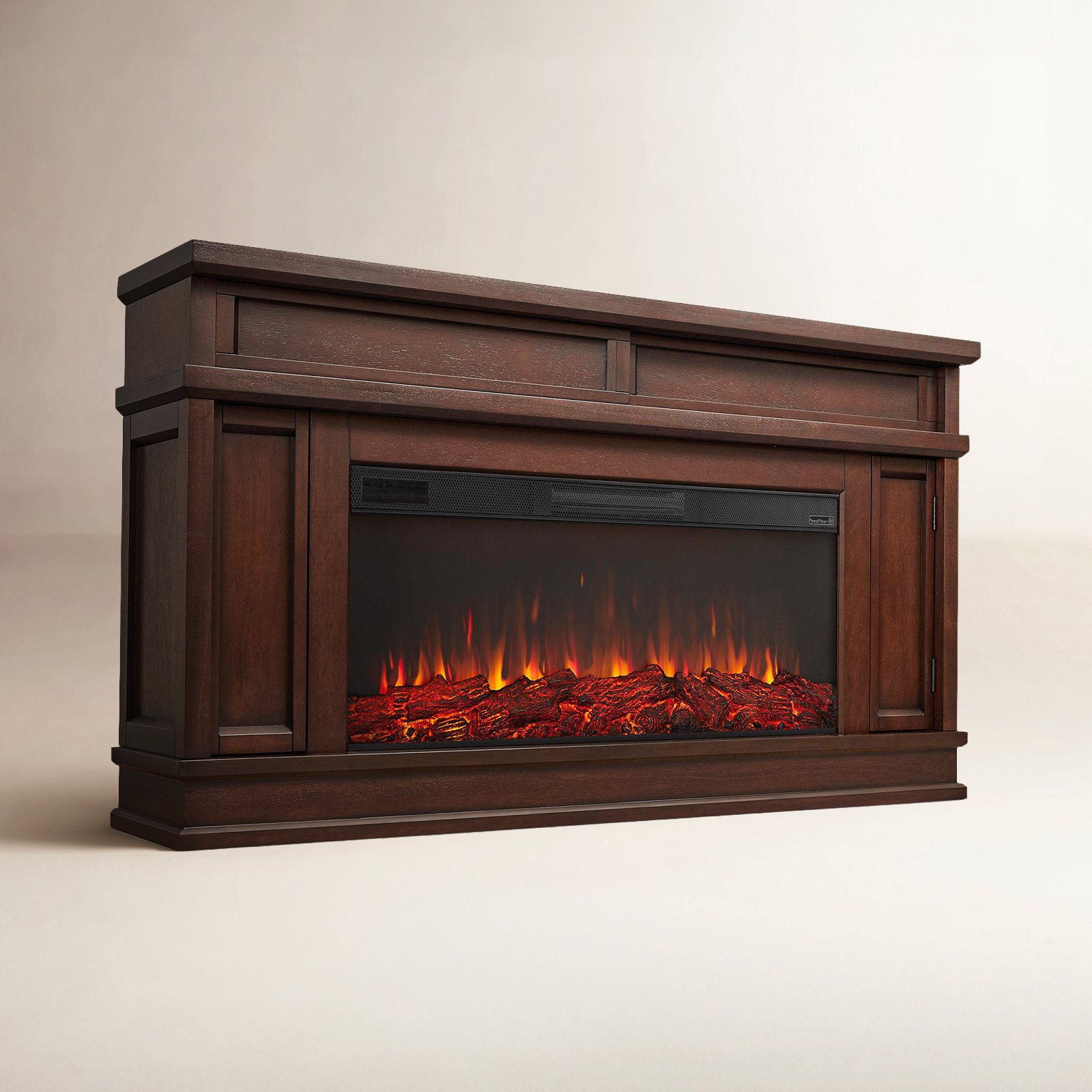 Torrey Landscape Electric Fireplace TV Stand, Dark Walnut, Standard