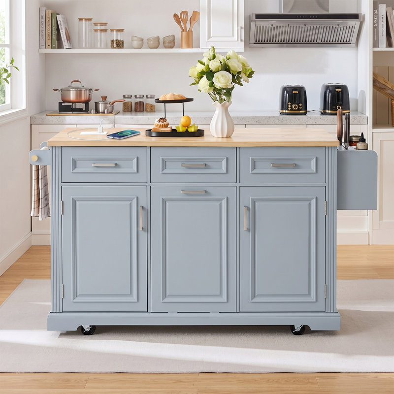 64.57 " W Kitchen Island, Blue