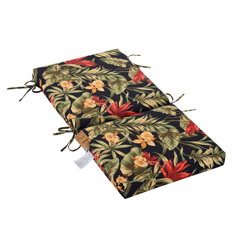 Outdoor 3'' Seat / Back Cushion, Green/Yellow/BLack/Red