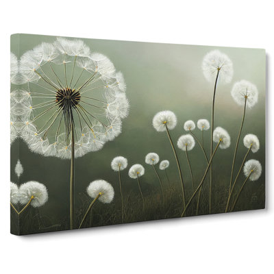 Hopeful Dandelion Flowers - Wrapped Canvas