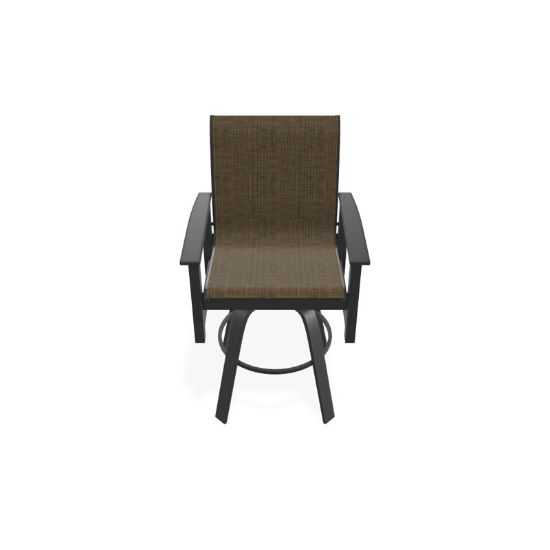 Fauteuil pivotant à hauteur de barre Leeward MGP, Beacon taupe Sunbrella®, Graphite texturé