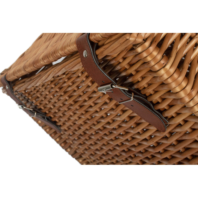 Wicker Vintner Hamper Storage Basket, 50cm H x 46cm W x 37cm D, Double Steamed