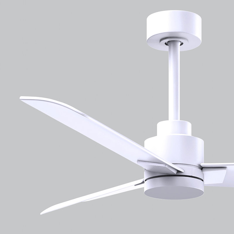 Alessandra Outdoor Downrod Ceiling Fan, Matte White, Matte White