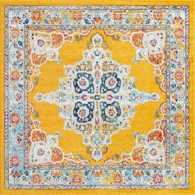 Tapis oriental jaune Armgard