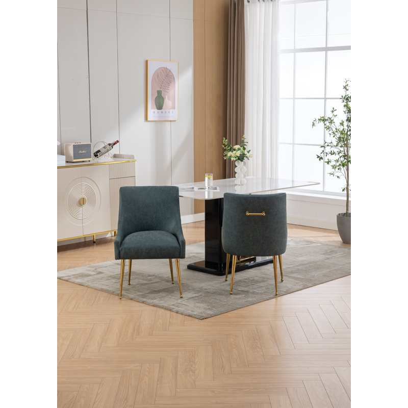 Waltrudis 19.7'' H Upholstered Side Chair, Polyester Navy