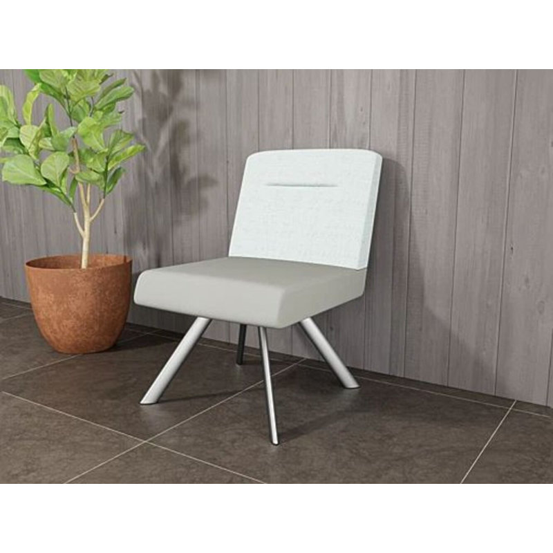 Chaise d'invité Willow, Argent argent, Chambray écume de mer / Patriot Plus colombe