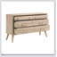 Commode à 6 tiroirs de style classique avec finition chêne naturel, design Mid-Century moderne pour un rangement élégant