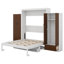 Lit escamotable Murphy avec placard, tiroirs et bureau intégré, lit plateforme traditionnel en bois massif-1943367525