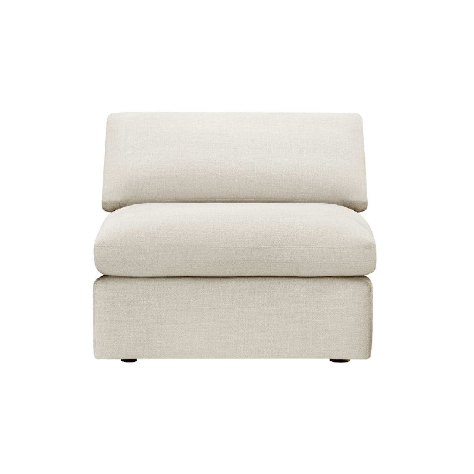 Asher Upholstered Armless Chair, Effie Linen Performance Linen