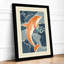 Swimming Koi Japandi - Framed Print-853812577-853812579
