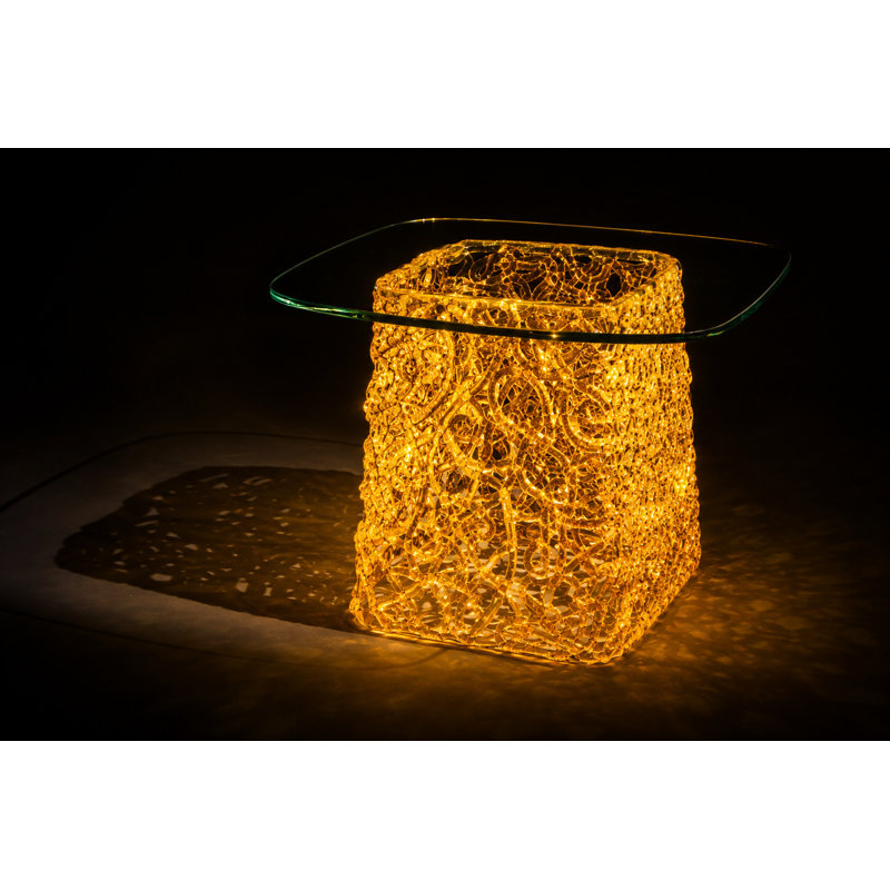 Stitch Premium Materials Pedestal Coffee Table, Amber
