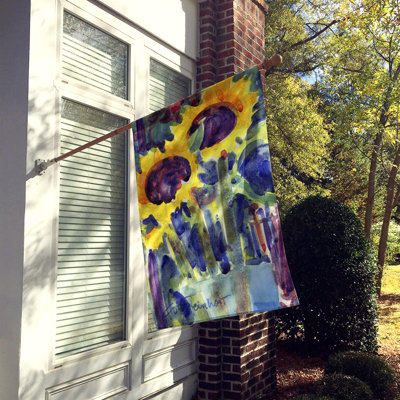 Mélange de polyester 2 côtés 40 x 28 po tournesol drapeau maison