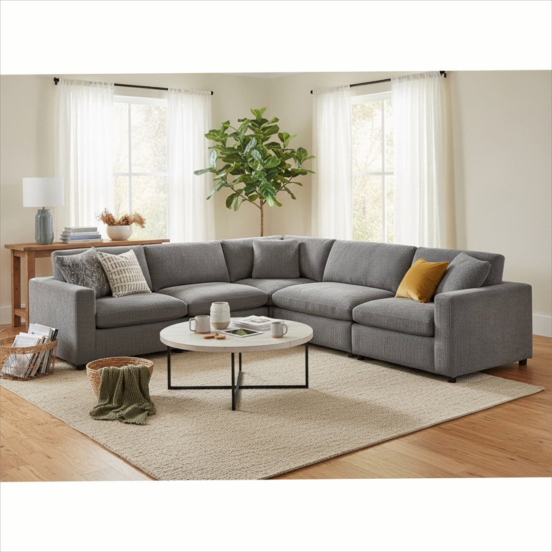 Modular 5-Piece Sectional - Beige, Beige