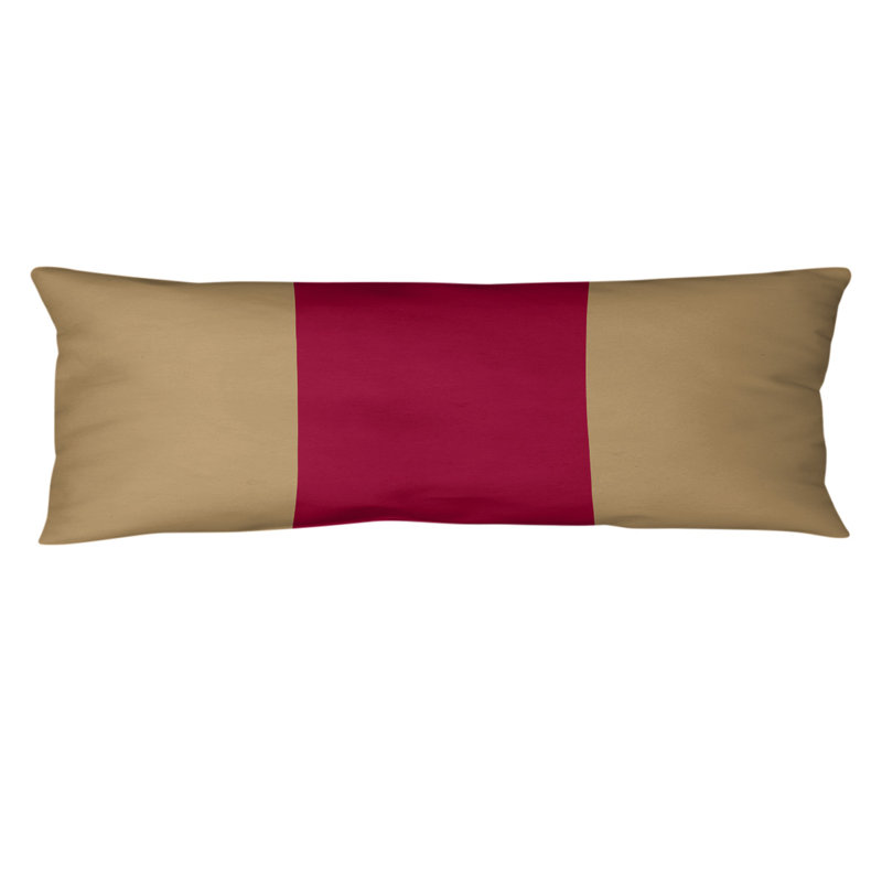 Abel Polyester Medium Pillow, Gold/Maroon/Gold
