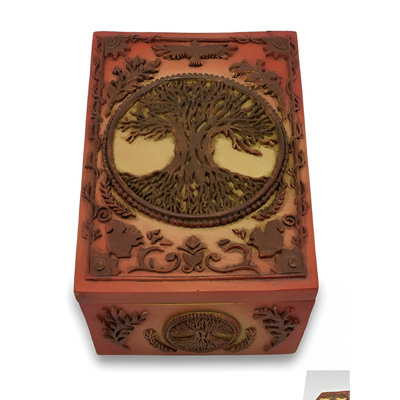5"W Brown Tree of Life Trinket Box Figurine