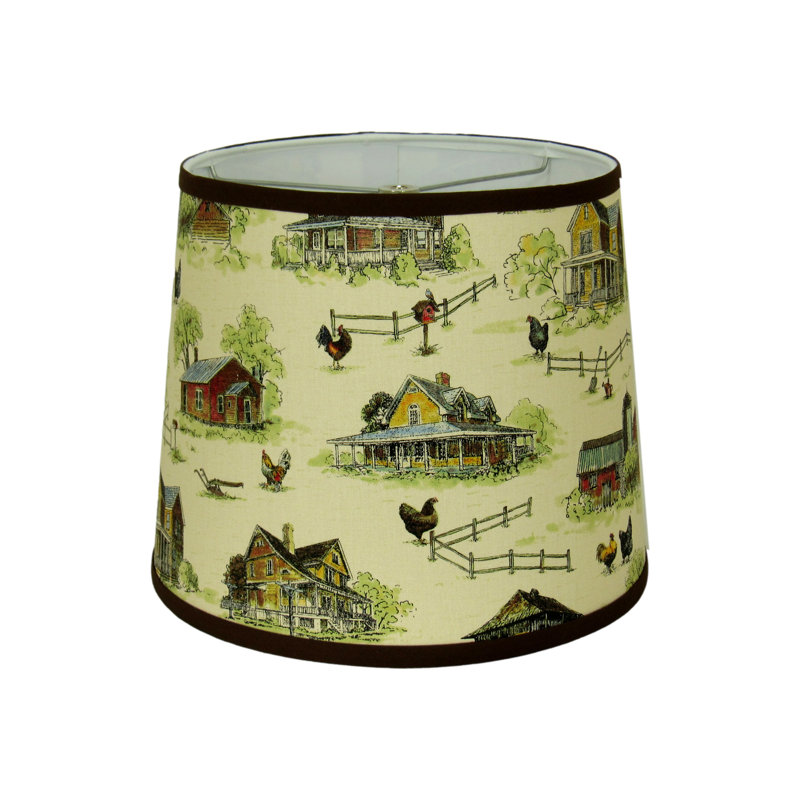 Abat-jour de ferme avec coqs - Abat-jour tambour de style maison de campagne rustique ou de cuisine de ferme