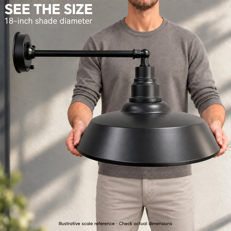 Outdoor Barn Light, 11.6" H x 18" W x 25" D