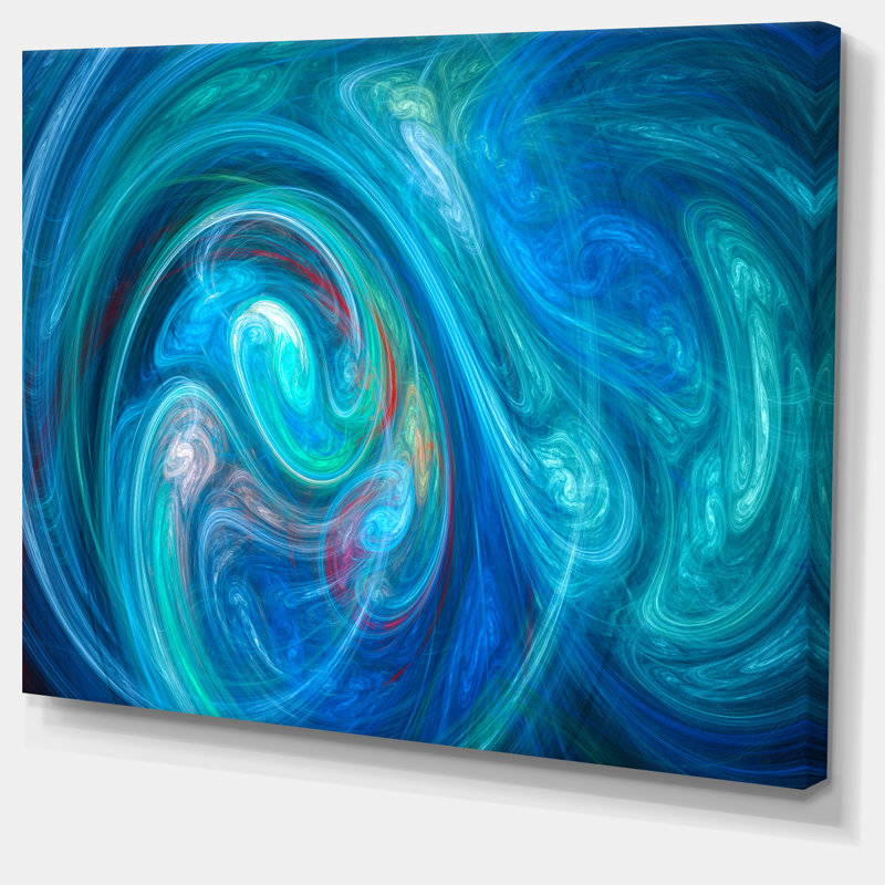 «Dark Blue Fractal Abstract», impression sur toile, H 40 po x l 60 po x p 1,5 po