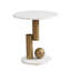 2 tables basses Golden - Modern Living Essentials Tables ovales et rondes avec structure en métal robuste et tiroir en faux marbre synthétique Assemblage facile soulignée de 2 pour la composition illustrée