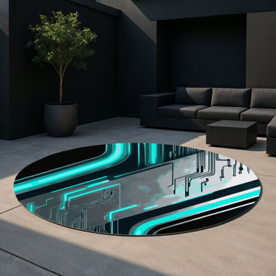 Orbit Glow Indoor And Outdoor Area Rug