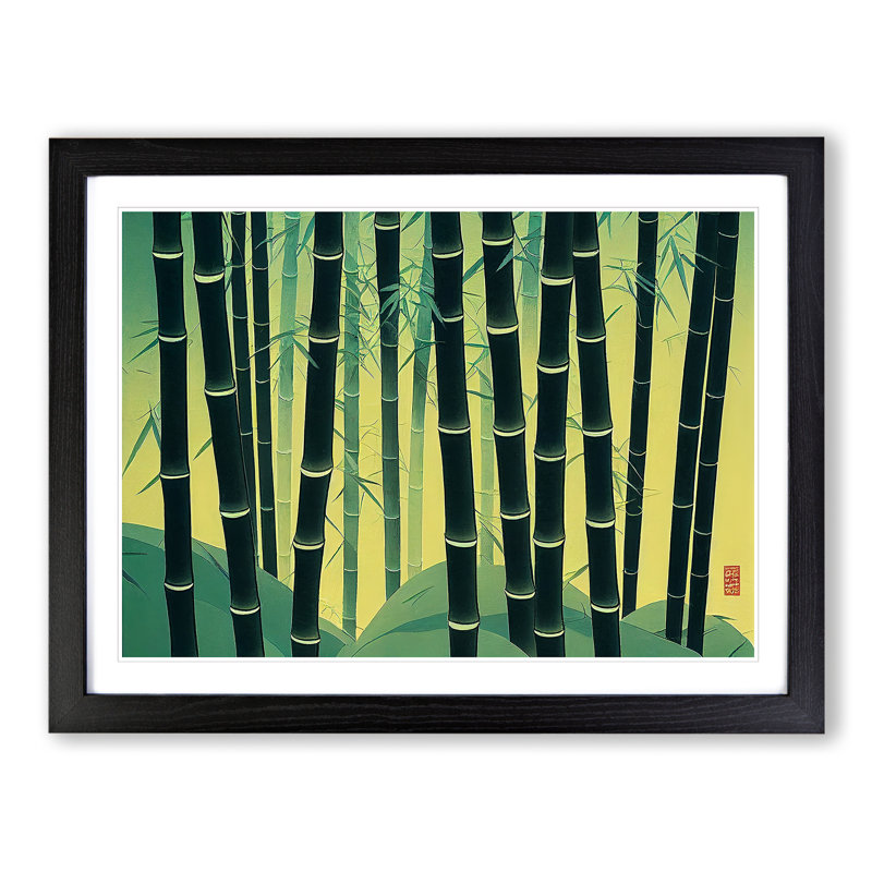 Majestic Bamboo Forest - Single Picture Frame Print, Black, 34cm H x 46cm W x 2cm D