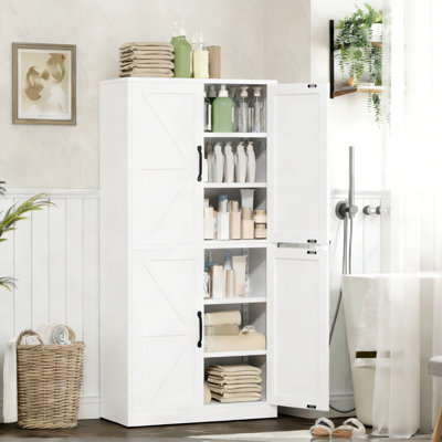 64"H Kitchen Pantry Cabinet, Kitchen Hutch Bar Cabinet with Drawers & Shelves