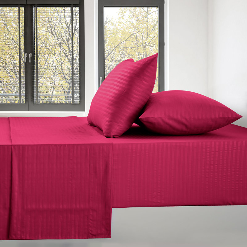 Lux Decor Collection Brushed Microfiber Sheet Set with Fitted Flat Sheets & Pillowcase, Burgundy